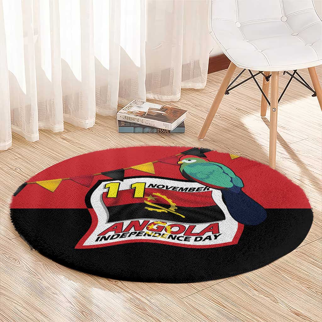 Happy Angola Round Carpet 50 Years of Independence - Wonder Print Shop