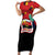 Happy Angola Short Sleeve Bodycon Dress 50 Years of Independence - Wonder Print Shop