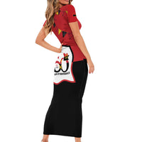 Happy Angola Short Sleeve Bodycon Dress 50 Years of Independence - Wonder Print Shop
