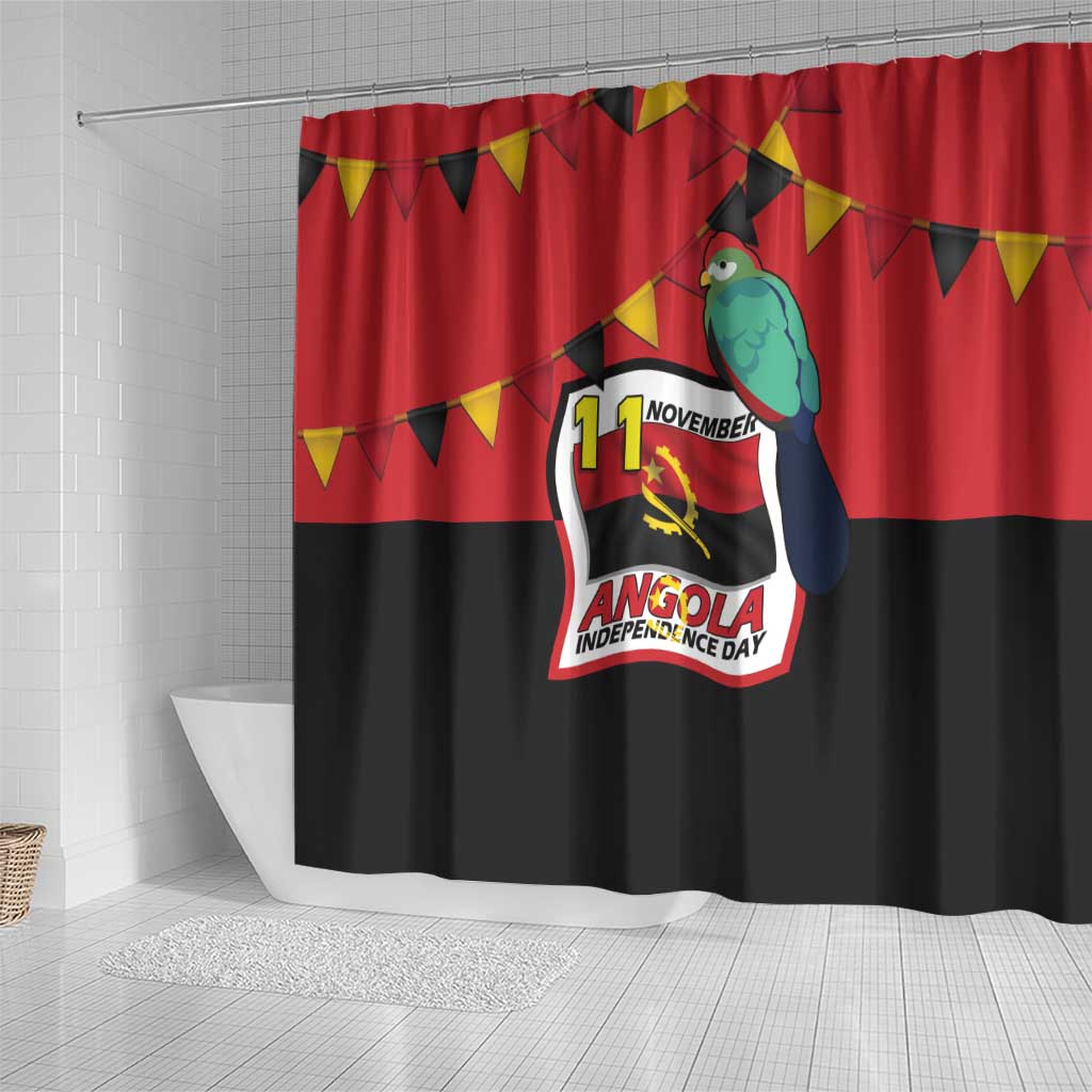 Happy Angola Shower Curtain 50 Years of Independence - Wonder Print Shop