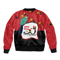 Happy Angola Sleeve Zip Bomber Jacket 50 Years of Independence - Wonder Print Shop
