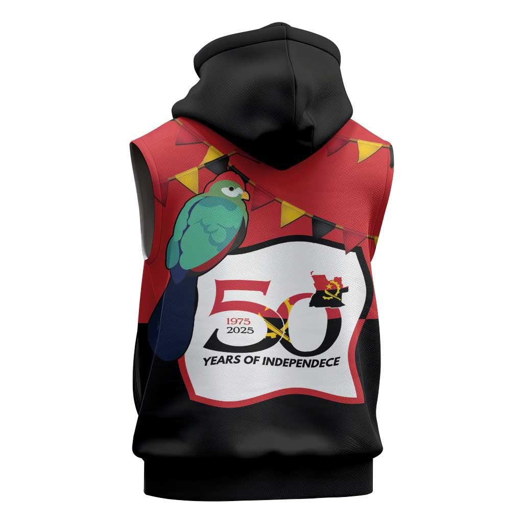Happy Angola Sleeveless Hoodie 50 Years of Independence - Wonder Print Shop
