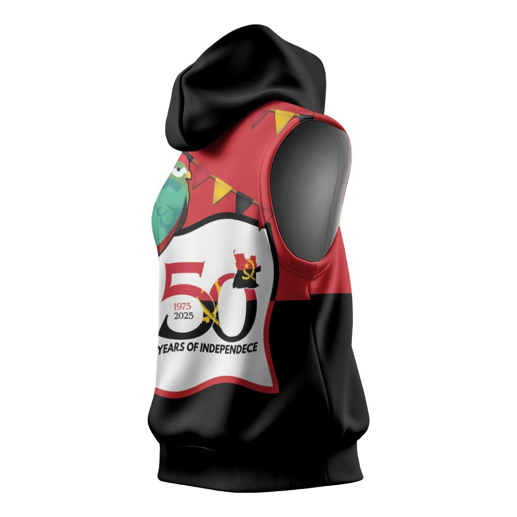 Happy Angola Sleeveless Hoodie 50 Years of Independence - Wonder Print Shop