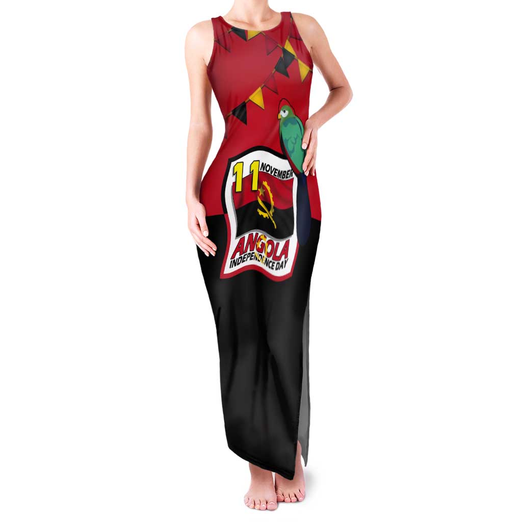 Happy Angola Tank Maxi Dress 50 Years of Independence - Wonder Print Shop