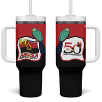 Happy Angola Tumbler With Handle 50 Years of Independence - Wonder Print Shop