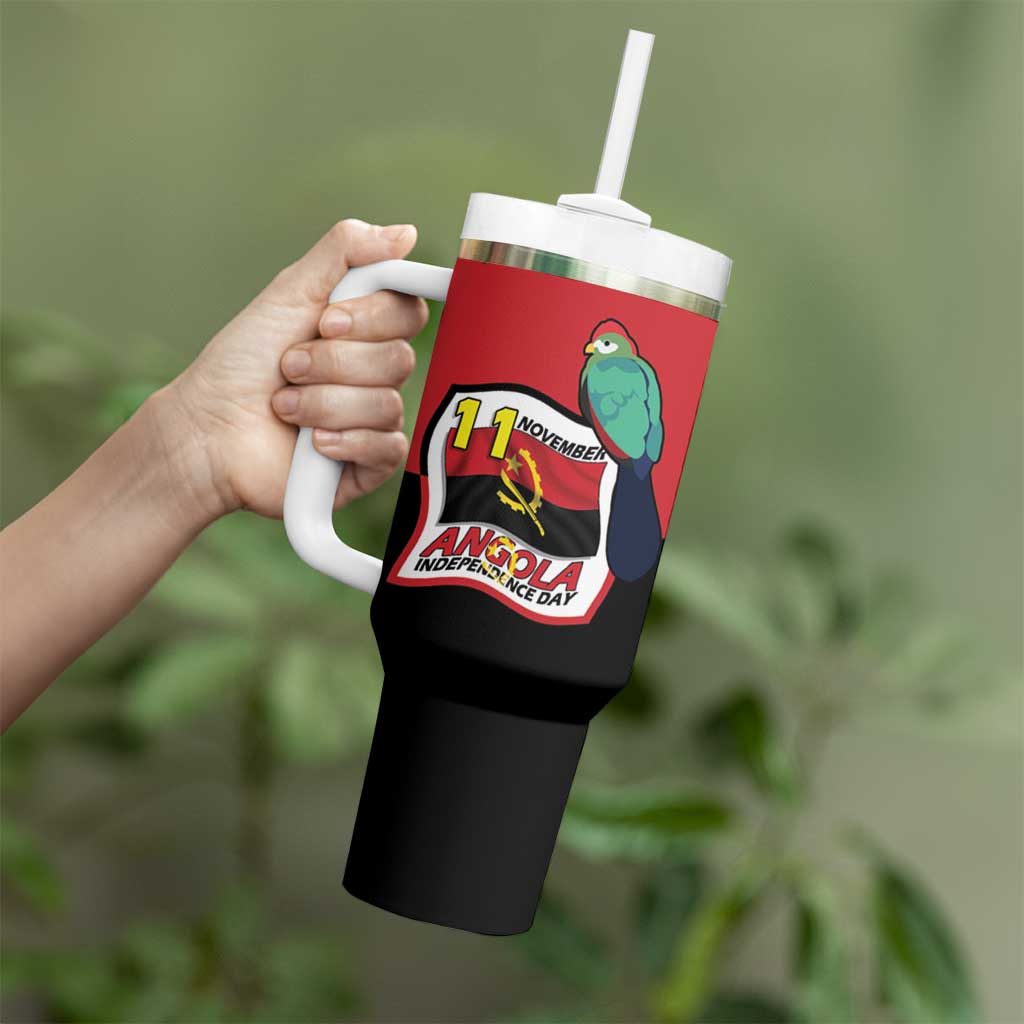 Happy Angola Tumbler With Handle 50 Years of Independence - Wonder Print Shop