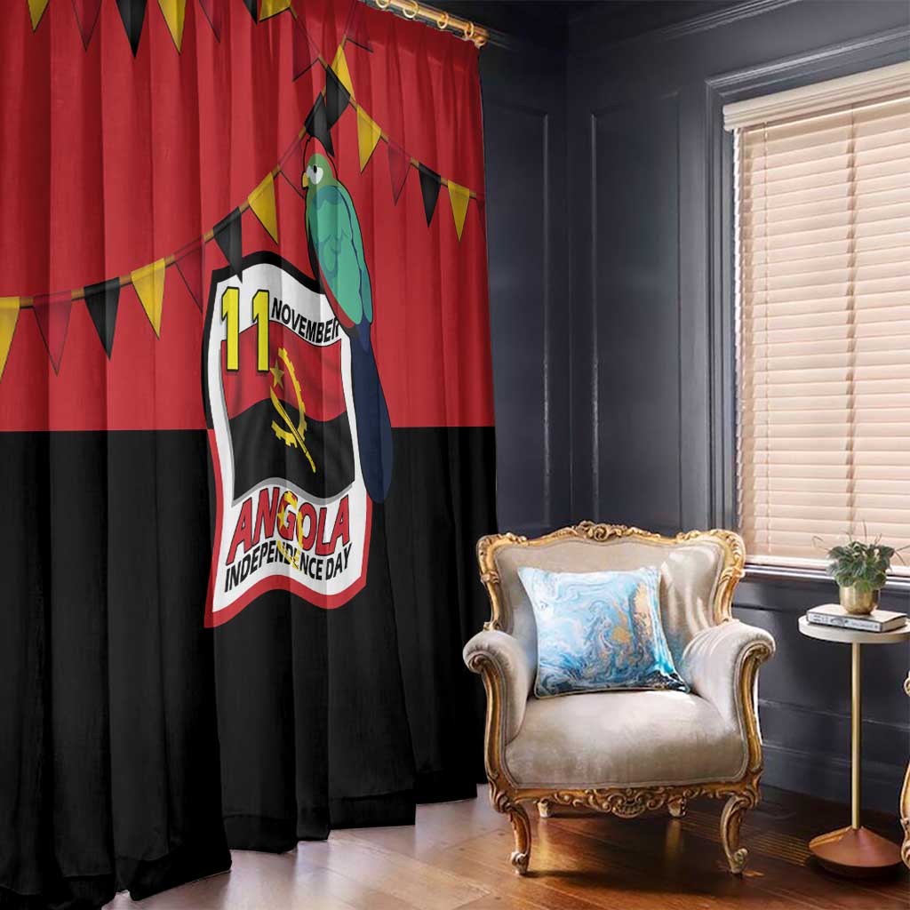 Happy Angola Window Curtain 50 Years of Independence - Wonder Print Shop