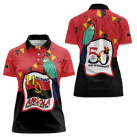 Happy Angola Women Polo Shirt 50 Years of Independence - Wonder Print Shop