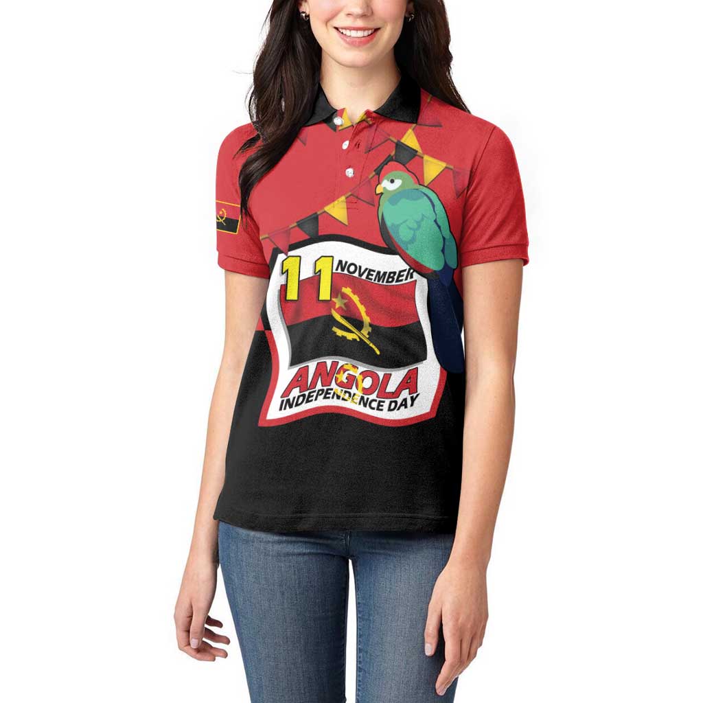 Happy Angola Women Polo Shirt 50 Years of Independence - Wonder Print Shop