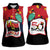 Happy Angola Women Sleeveless Polo Shirt 50 Years of Independence - Wonder Print Shop
