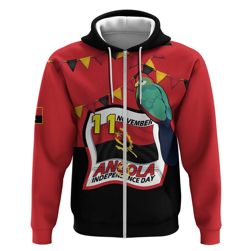 Happy Angola Zip Hoodie 50 Years of Independence - Wonder Print Shop