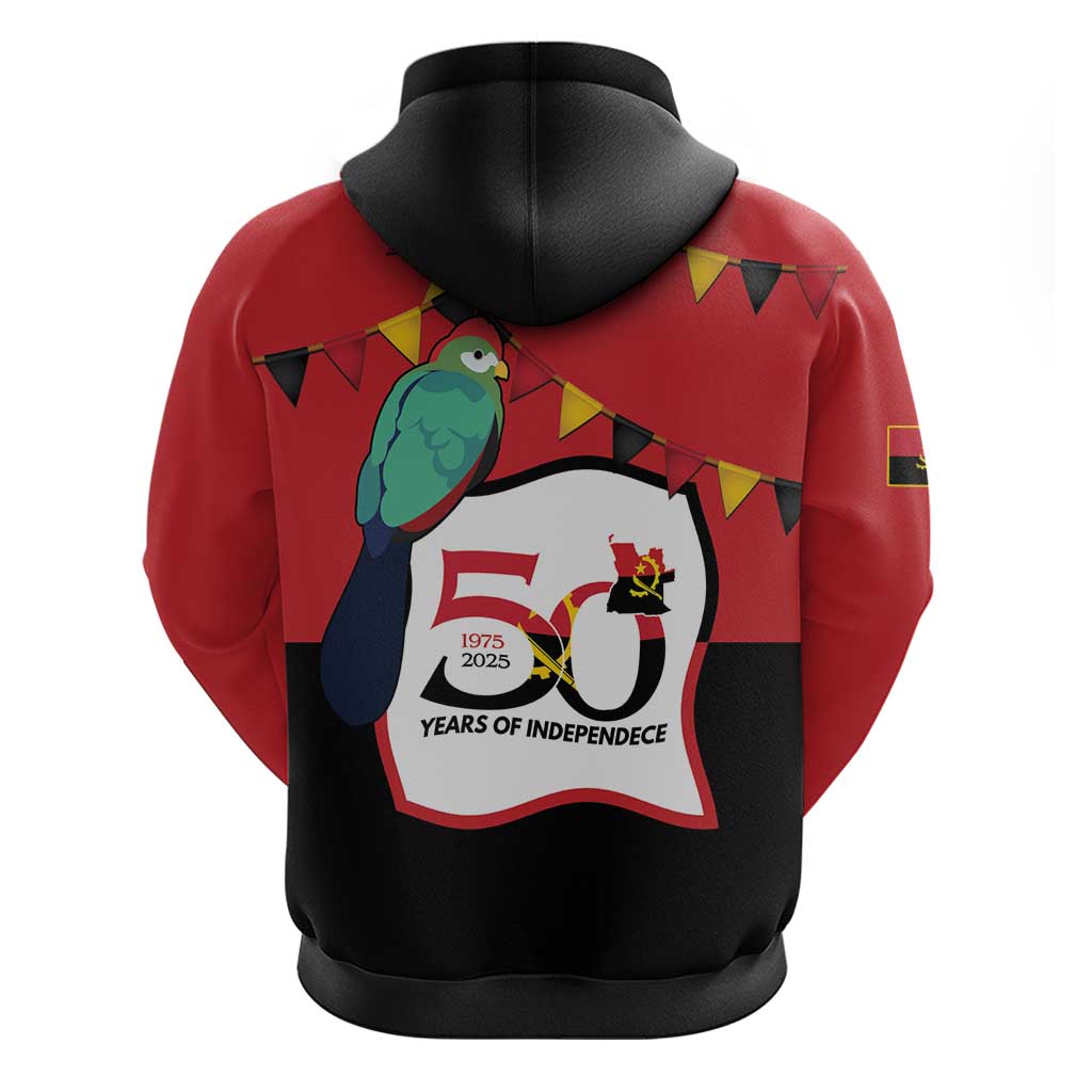 Happy Angola Zip Hoodie 50 Years of Independence - Wonder Print Shop