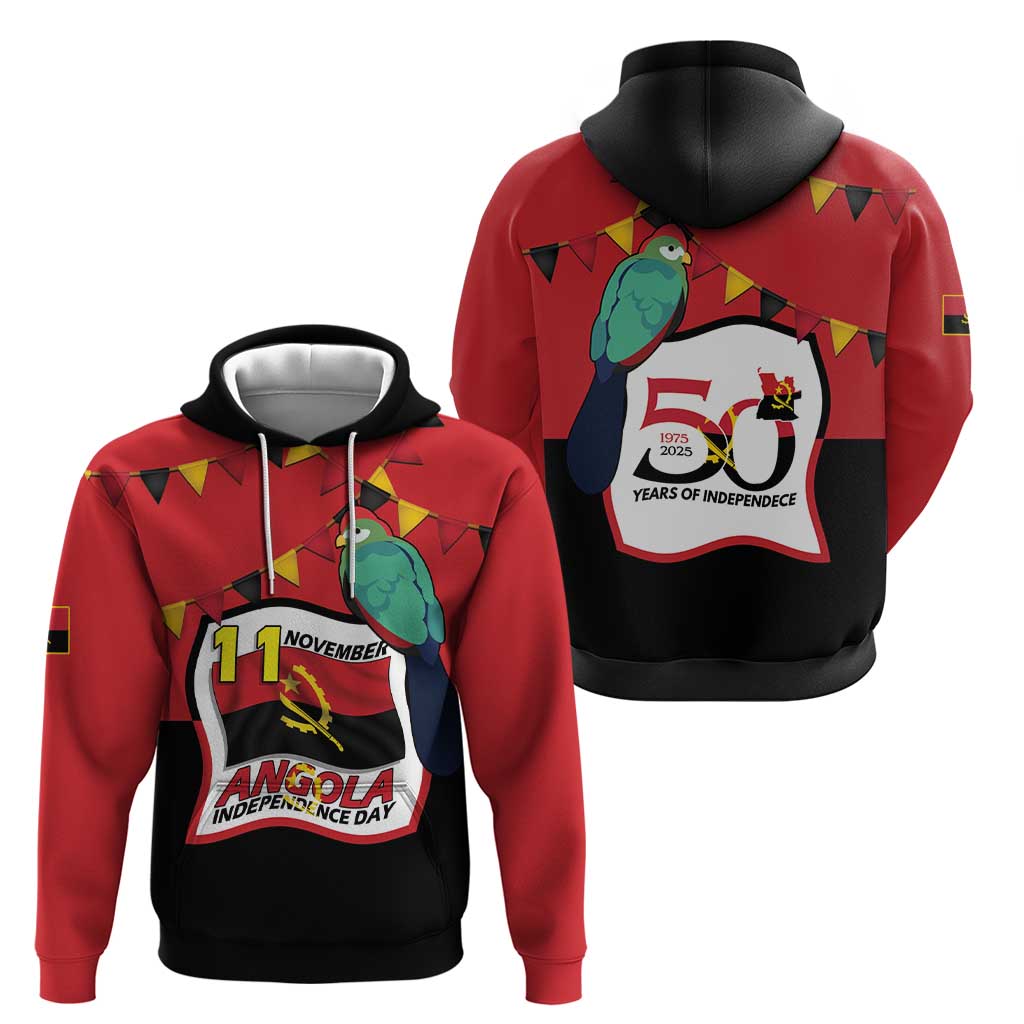 Happy Angola Zip Hoodie 50 Years of Independence - Wonder Print Shop