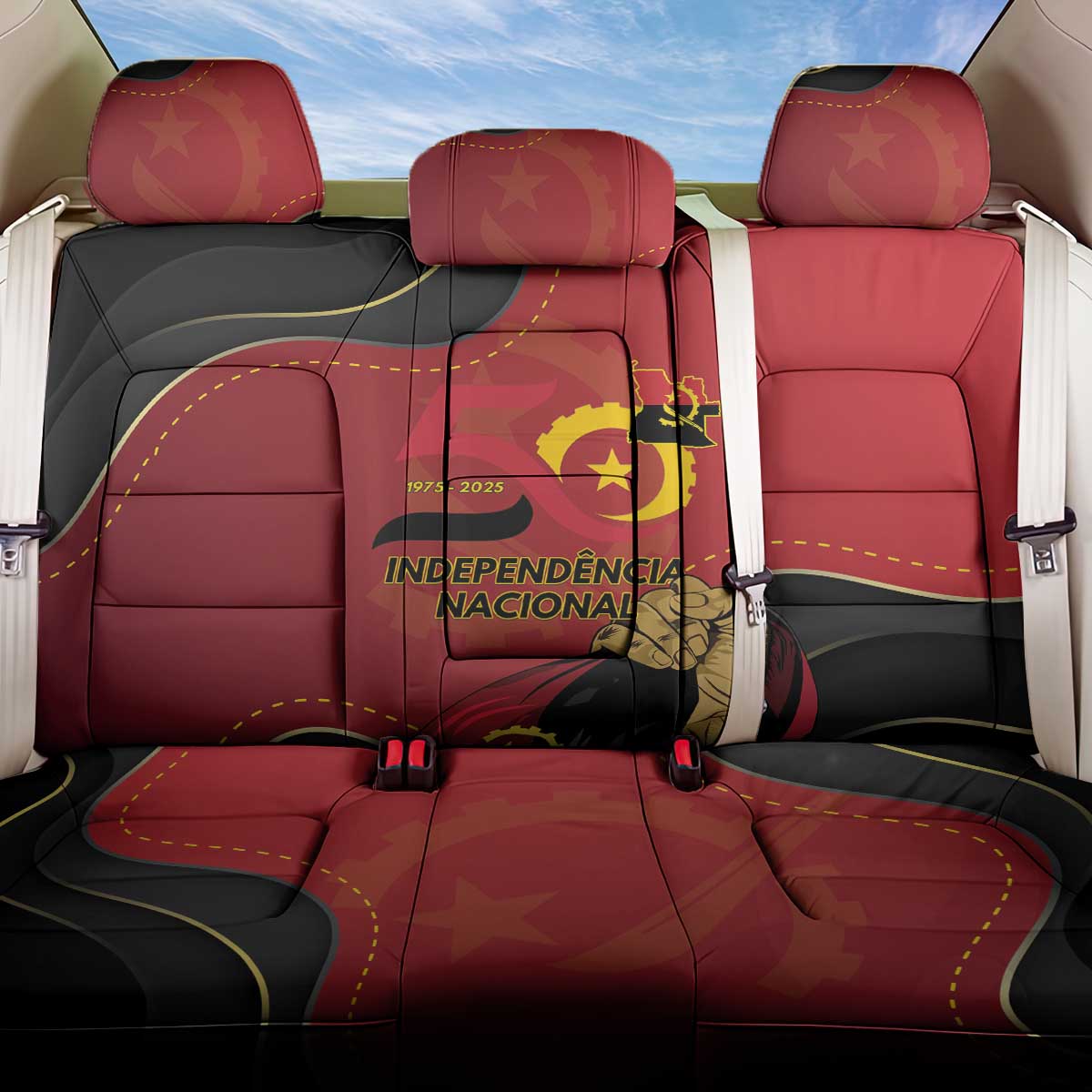 Angola Independence Day Back Car Seat Cover Virtue Is Stronger When United - Wonder Print Shop