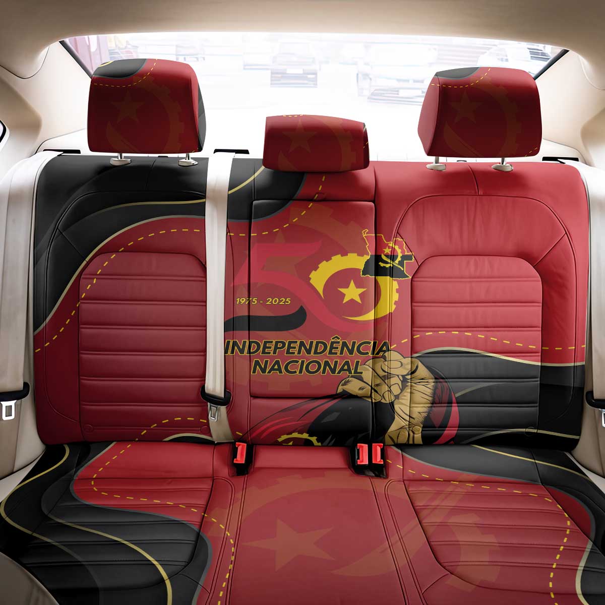 Angola Independence Day Back Car Seat Cover Virtue Is Stronger When United - Wonder Print Shop