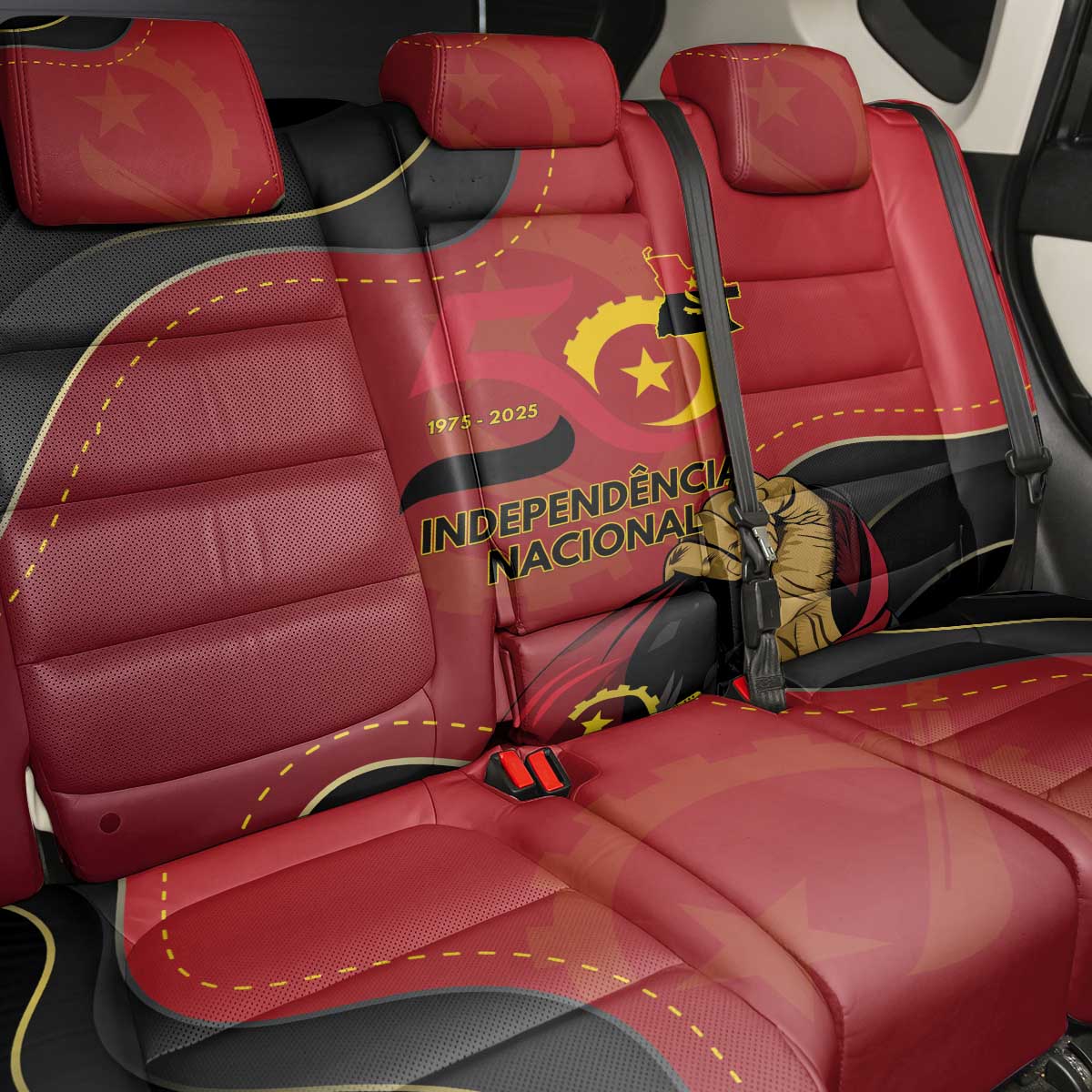 Angola Independence Day Back Car Seat Cover Virtue Is Stronger When United - Wonder Print Shop