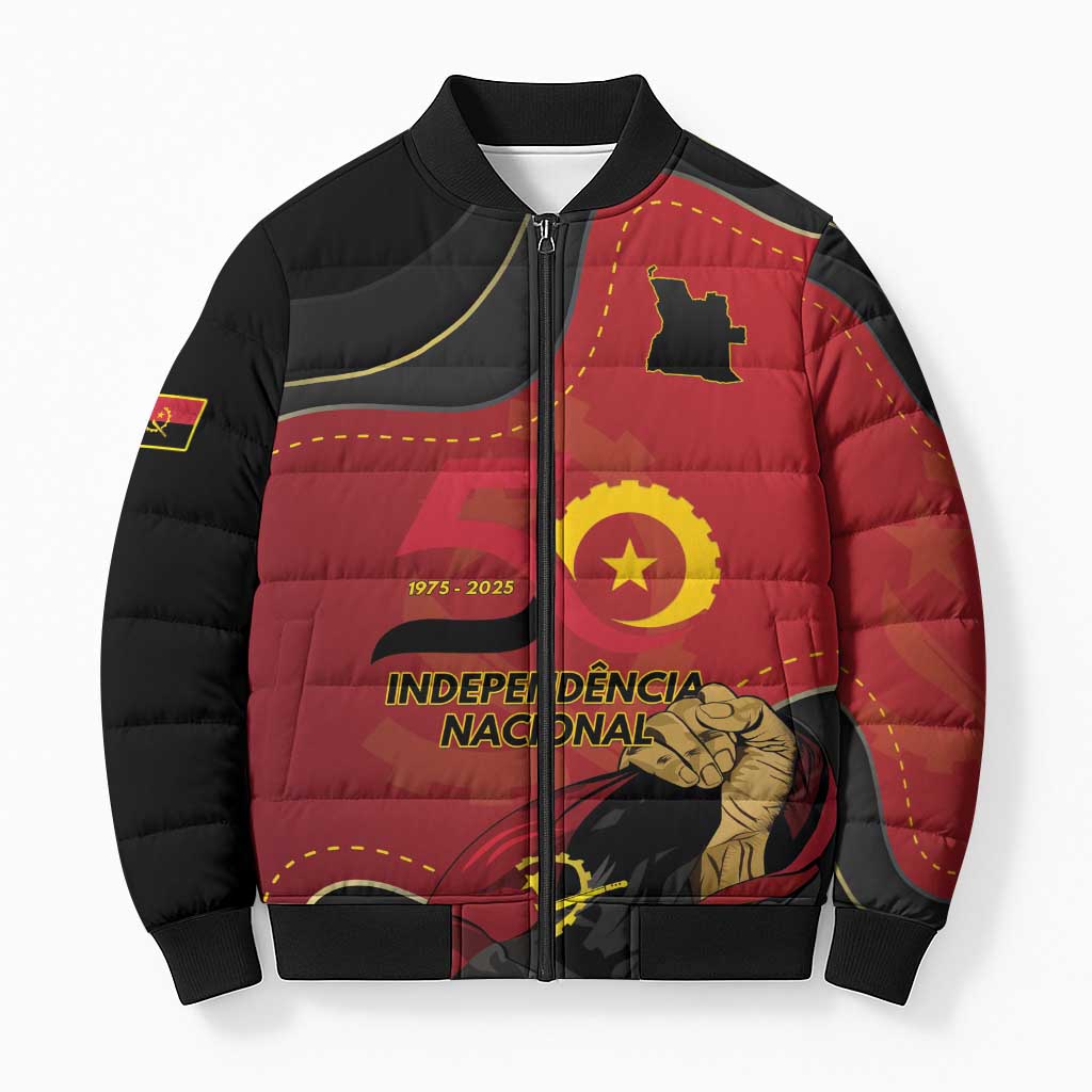 Personalized Angola Independence Day Bomber Puffer Jacket Virtue Is Stronger When United - Wonder Print Shop