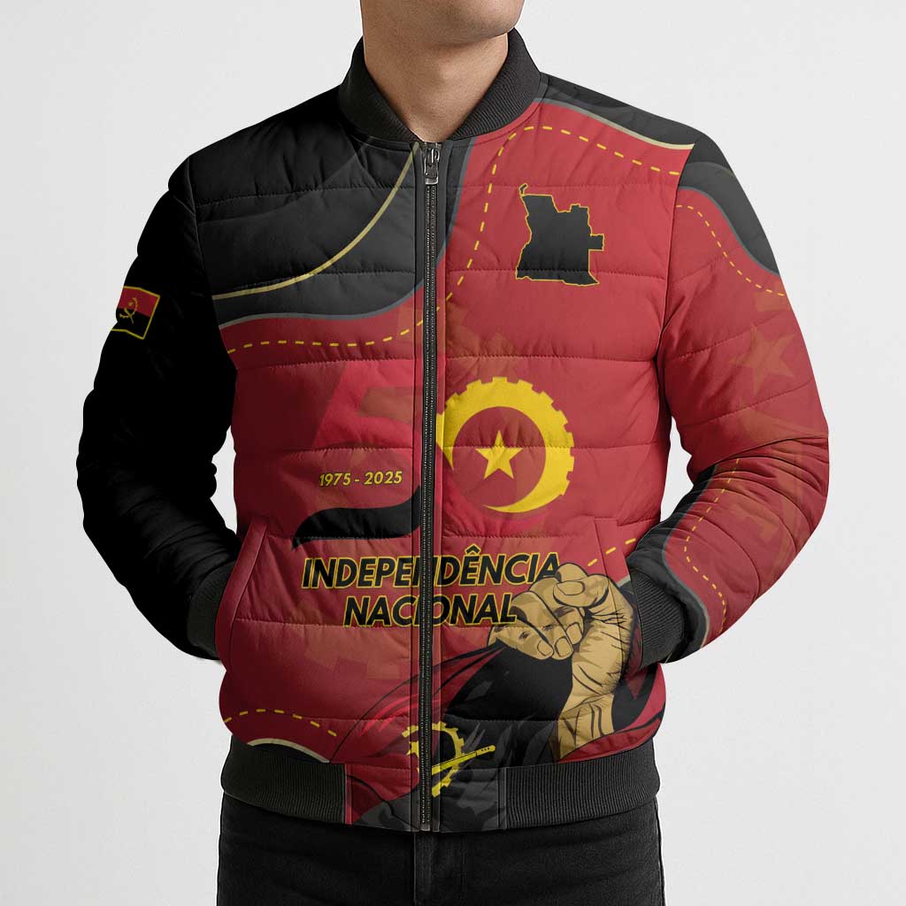 Personalized Angola Independence Day Bomber Puffer Jacket Virtue Is Stronger When United - Wonder Print Shop