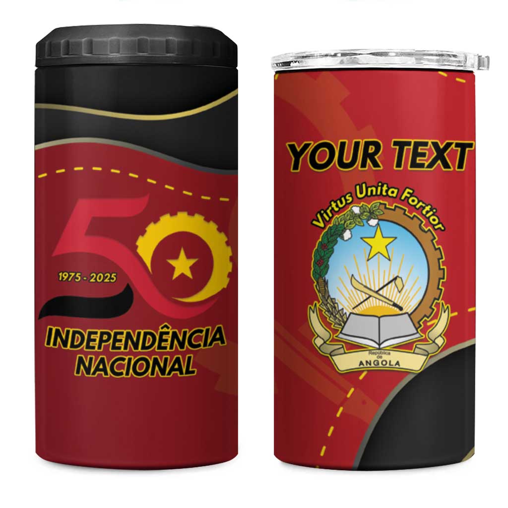 Personalized Angola Independence Day 4 in 1 Can Cooler Tumbler Virtue Is Stronger When United - Wonder Print Shop