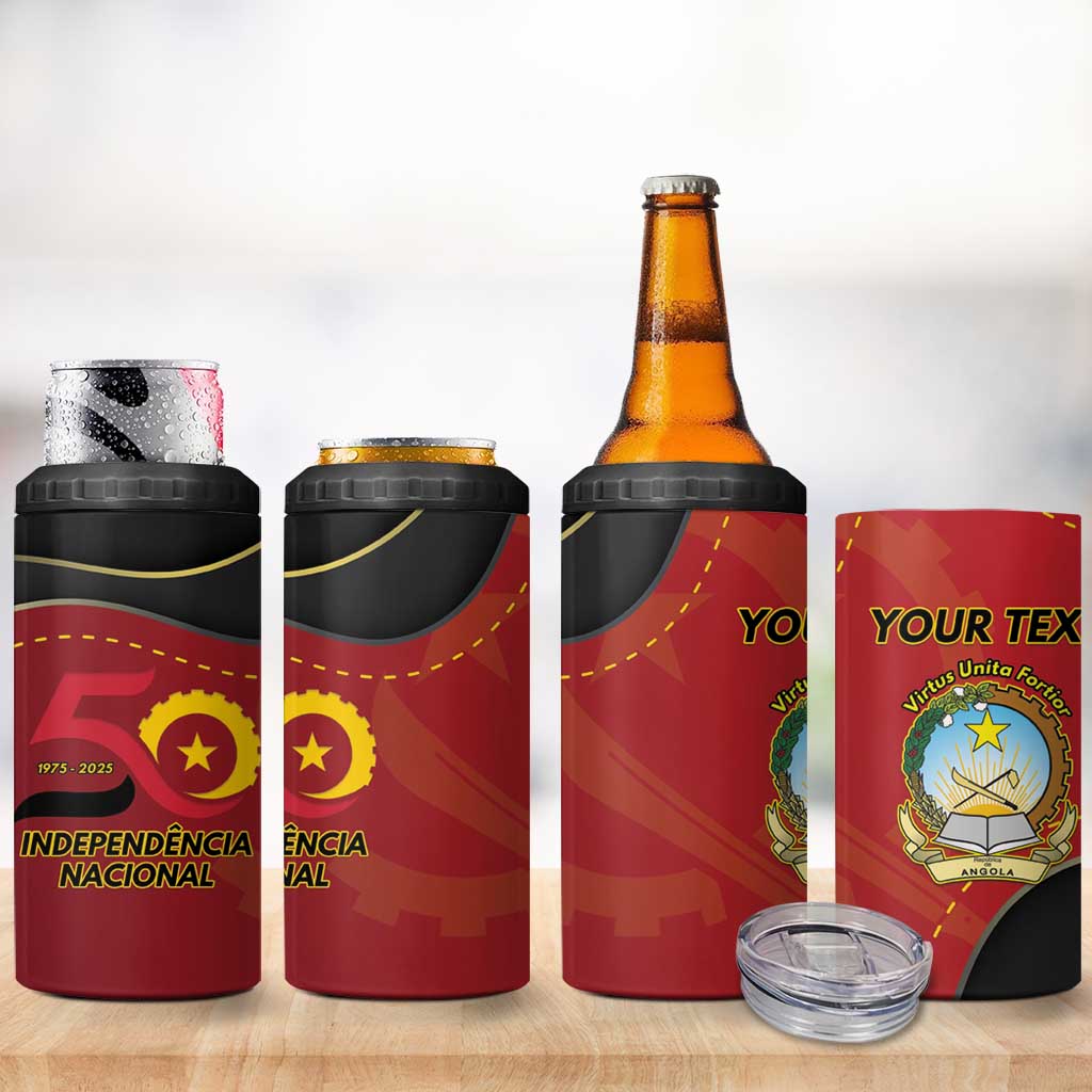 Personalized Angola Independence Day 4 in 1 Can Cooler Tumbler Virtue Is Stronger When United - Wonder Print Shop