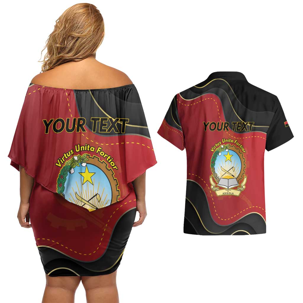 Personalized Angola Independence Day Couples Matching Off Shoulder Short Dress and Hawaiian Shirt Virtue Is Stronger When United - Wonder Print Shop