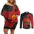Personalized Angola Independence Day Couples Matching Off Shoulder Short Dress and Long Sleeve Button Shirt Virtue Is Stronger When United - Wonder Print Shop