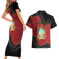 Personalized Angola Independence Day Couples Matching Short Sleeve Bodycon Dress and Hawaiian Shirt Virtue Is Stronger When United - Wonder Print Shop