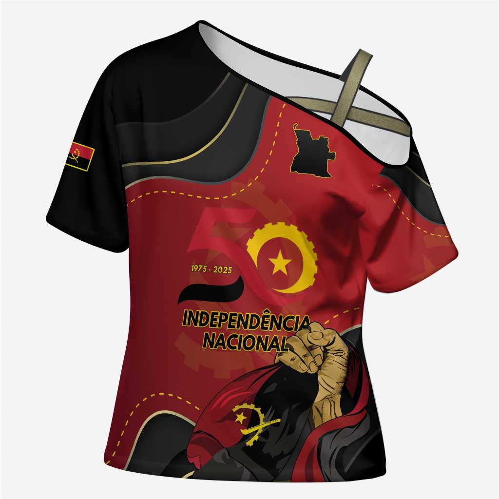 Personalized Angola Independence Day Cross Shoulder Shirt Virtue Is Stronger When United - Wonder Print Shop