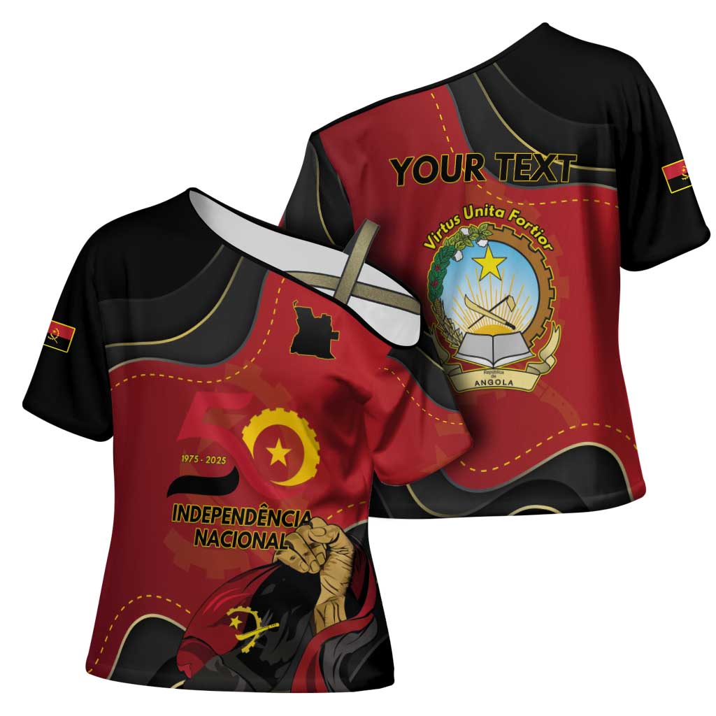 Personalized Angola Independence Day Cross Shoulder Shirt Virtue Is Stronger When United - Wonder Print Shop