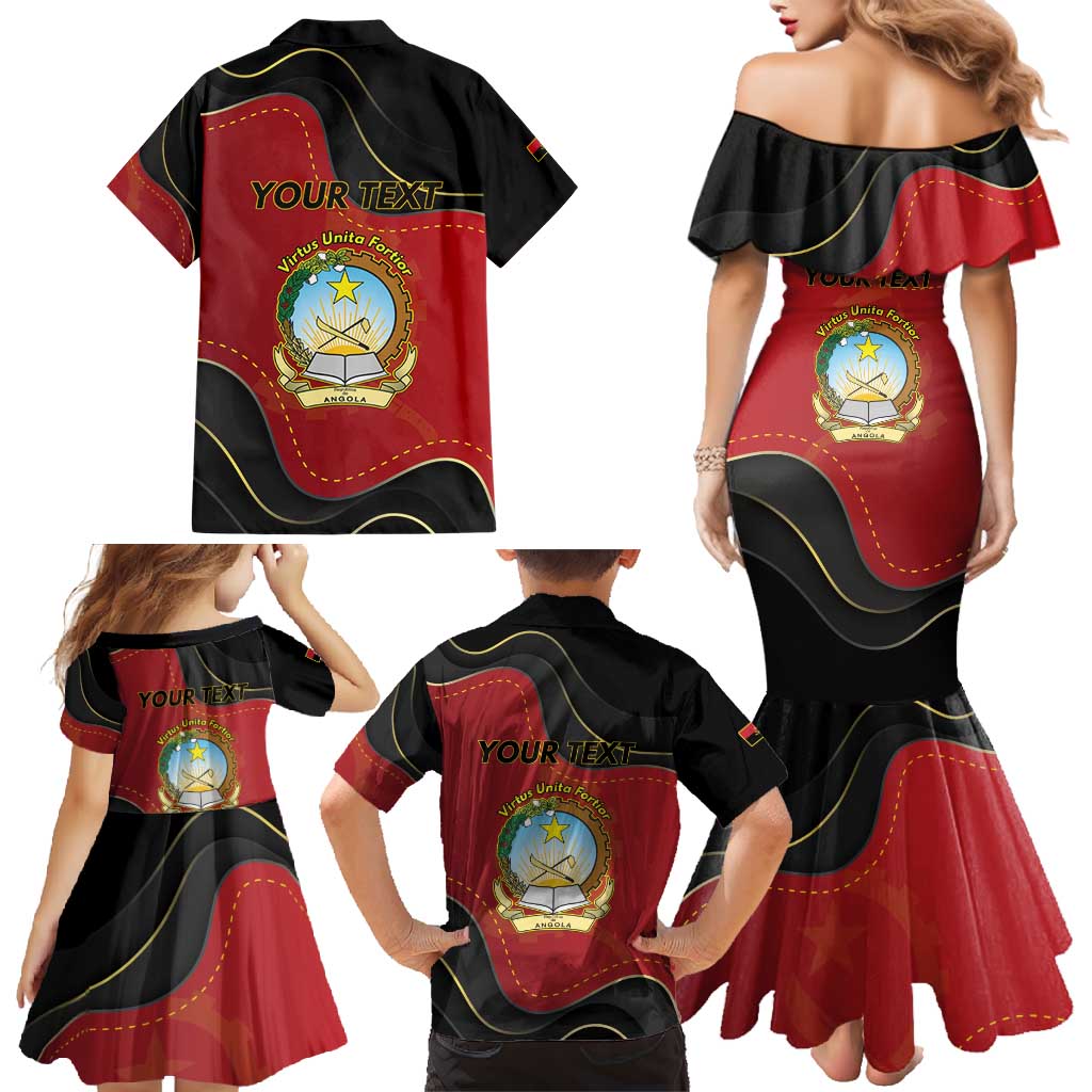 Personalized Angola Independence Day Family Matching Mermaid Dress and Hawaiian Shirt Virtue Is Stronger When United - Wonder Print Shop
