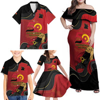 Personalized Angola Independence Day Family Matching Off Shoulder Maxi Dress and Hawaiian Shirt Virtue Is Stronger When United - Wonder Print Shop