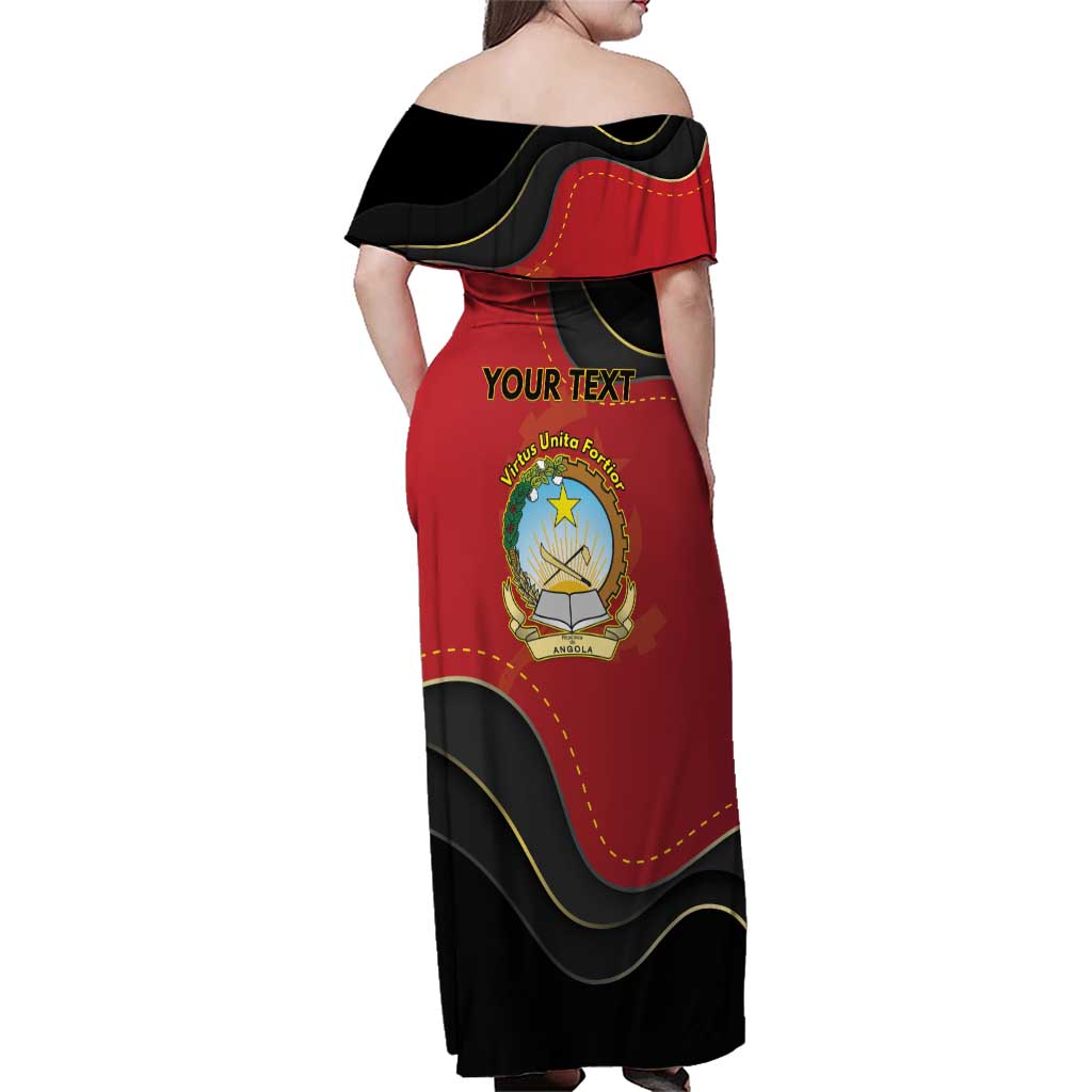 Personalized Angola Independence Day Family Matching Off Shoulder Maxi Dress and Hawaiian Shirt Virtue Is Stronger When United - Wonder Print Shop