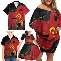Personalized Angola Independence Day Family Matching Off Shoulder Short Dress and Hawaiian Shirt Virtue Is Stronger When United - Wonder Print Shop