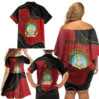 Personalized Angola Independence Day Family Matching Off Shoulder Short Dress and Hawaiian Shirt Virtue Is Stronger When United - Wonder Print Shop