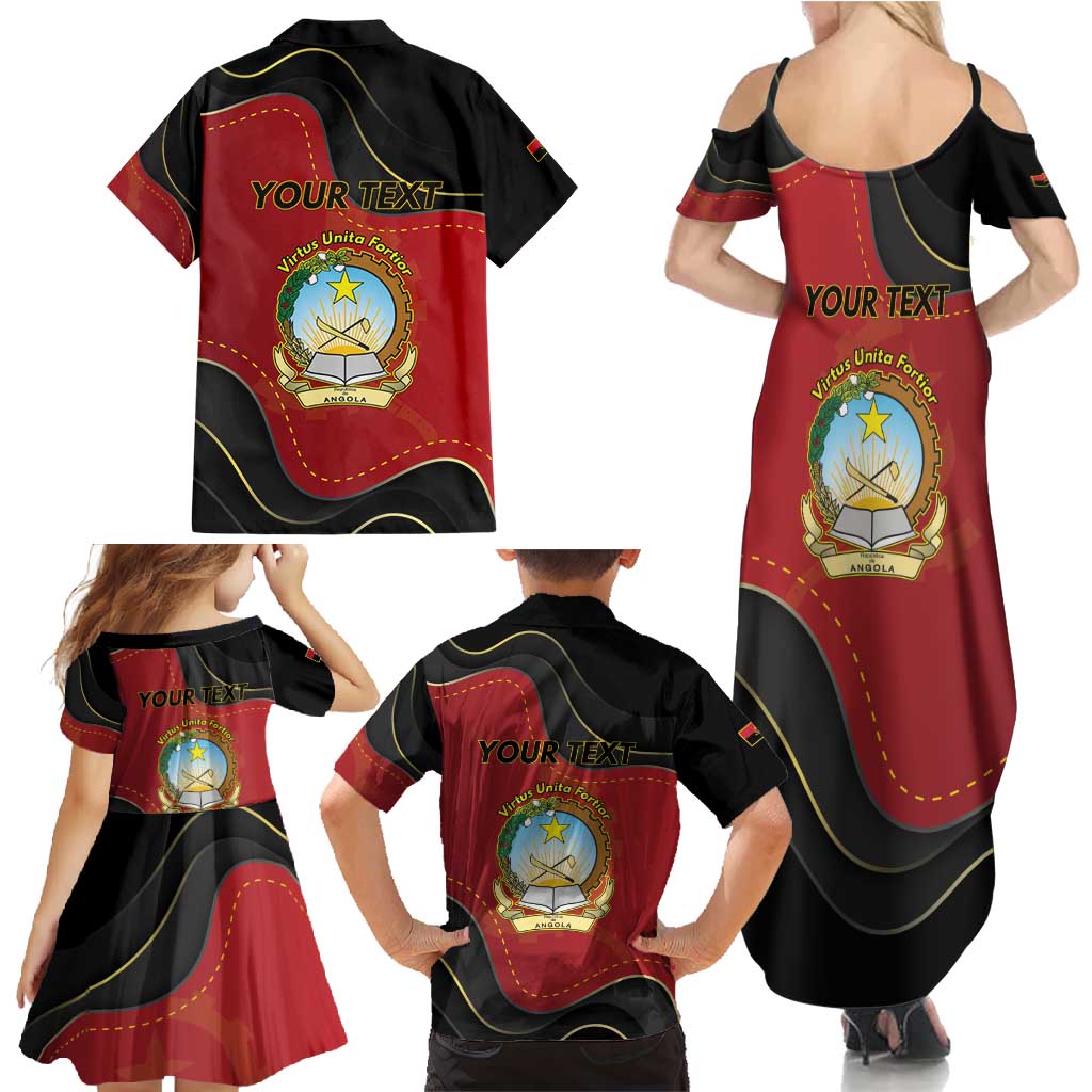 Personalized Angola Independence Day Family Matching Summer Maxi Dress and Hawaiian Shirt Virtue Is Stronger When United - Wonder Print Shop