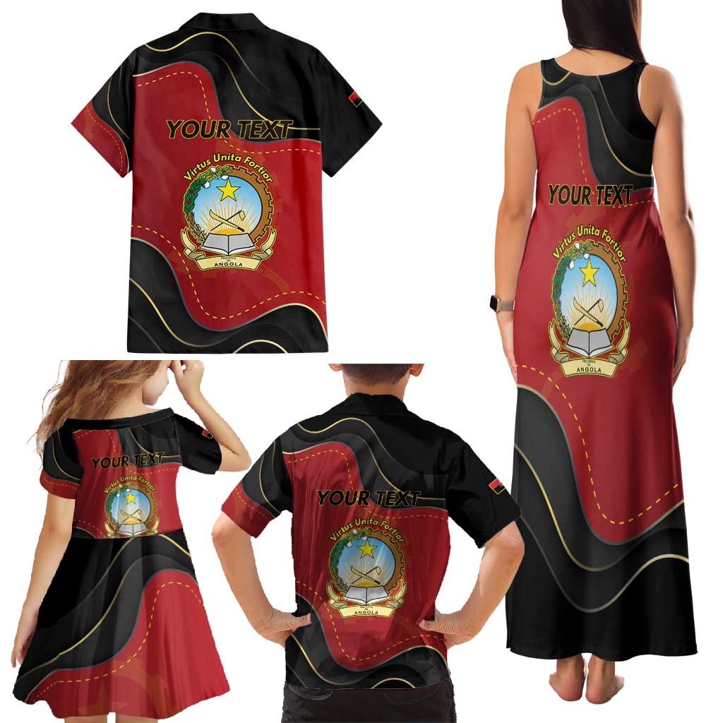 Personalized Angola Independence Day Family Matching Tank Maxi Dress and Hawaiian Shirt Virtue Is Stronger When United - Wonder Print Shop