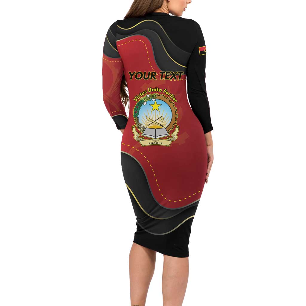 Personalized Angola Independence Day Long Sleeve Bodycon Dress Virtue Is Stronger When United - Wonder Print Shop