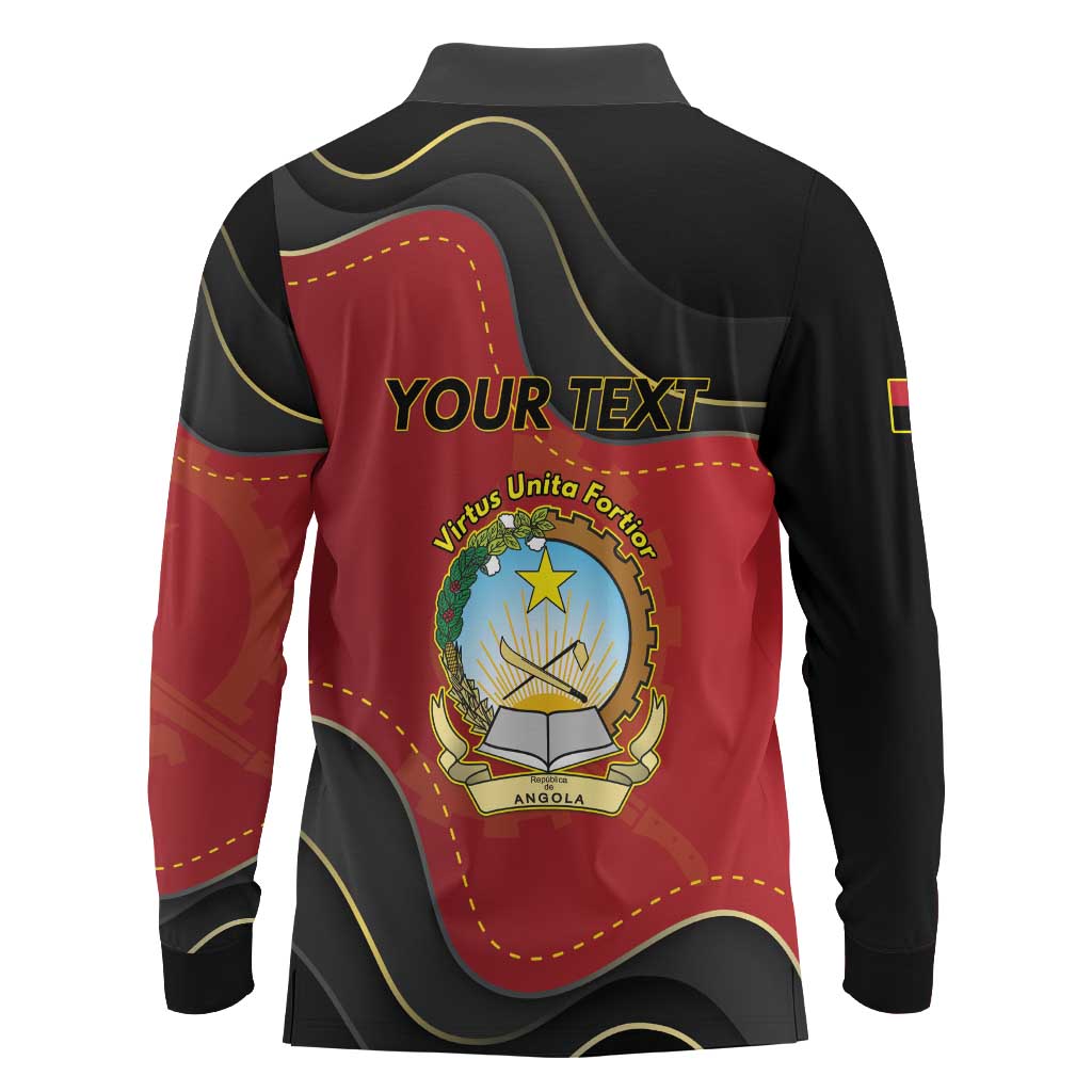 Personalized Angola Independence Day Long Sleeve Polo Shirt Virtue Is Stronger When United - Wonder Print Shop