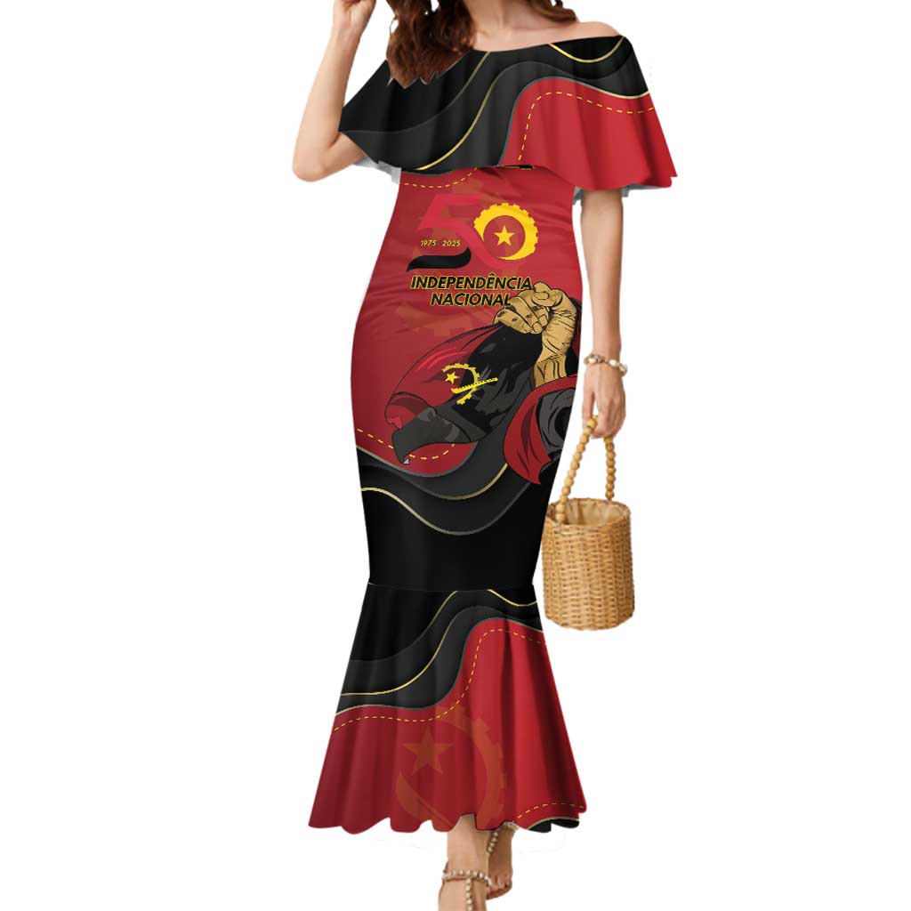Personalized Angola Independence Day Mermaid Dress Virtue Is Stronger When United - Wonder Print Shop