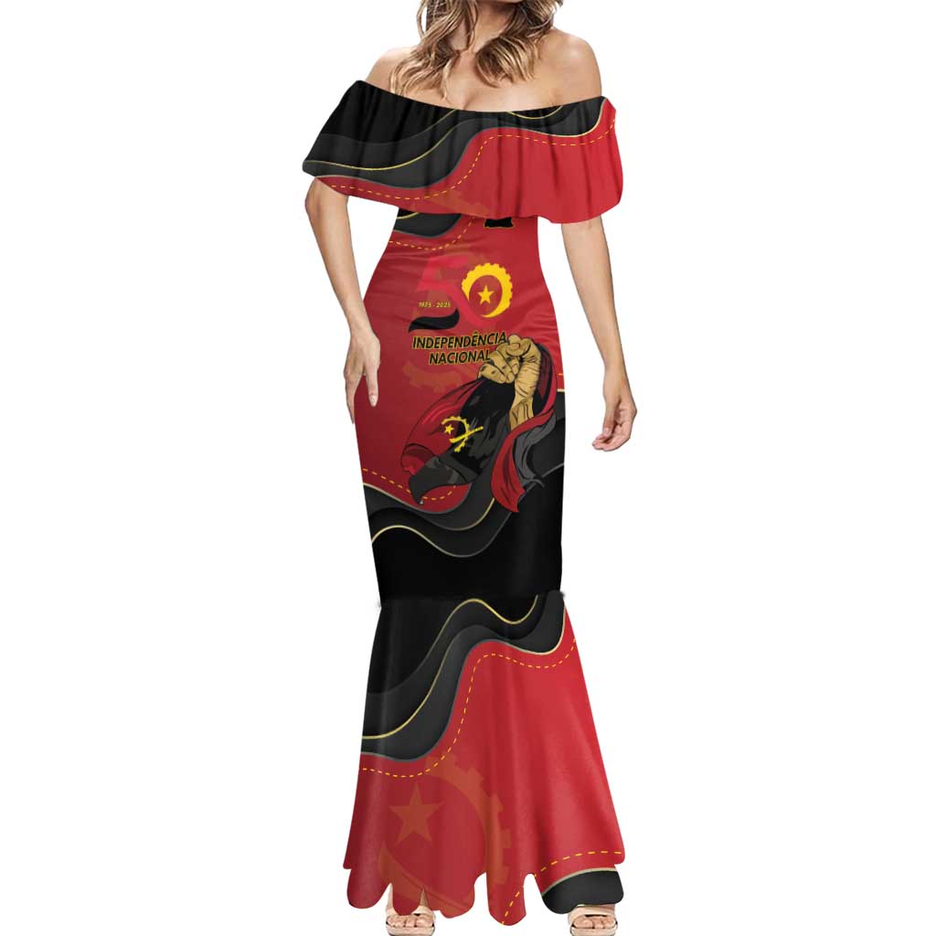Personalized Angola Independence Day Mermaid Dress Virtue Is Stronger When United - Wonder Print Shop