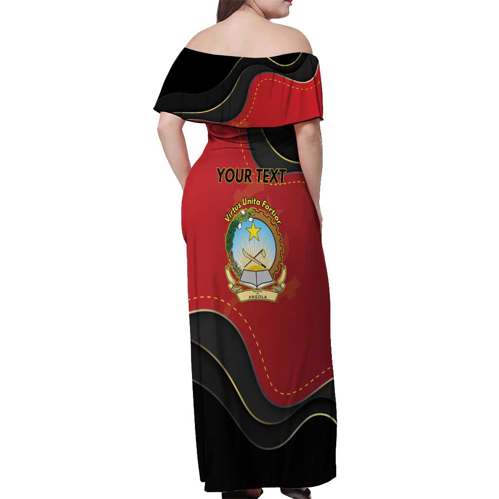 Personalized Angola Independence Day Off Shoulder Maxi Dress Virtue Is Stronger When United - Wonder Print Shop