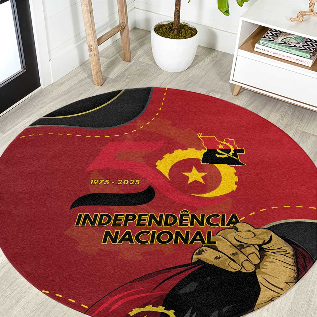 Angola Independence Day Round Carpet Virtue Is Stronger When United - Wonder Print Shop