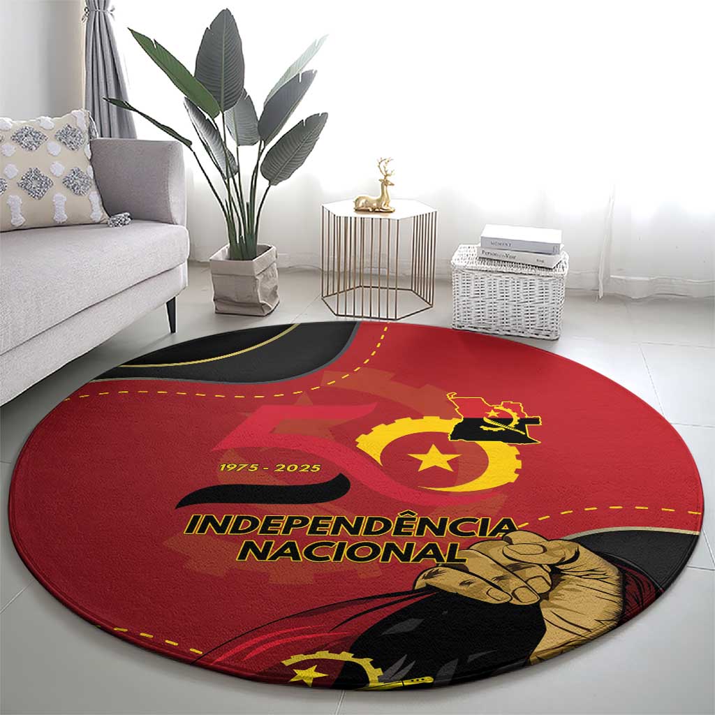 Angola Independence Day Round Carpet Virtue Is Stronger When United - Wonder Print Shop