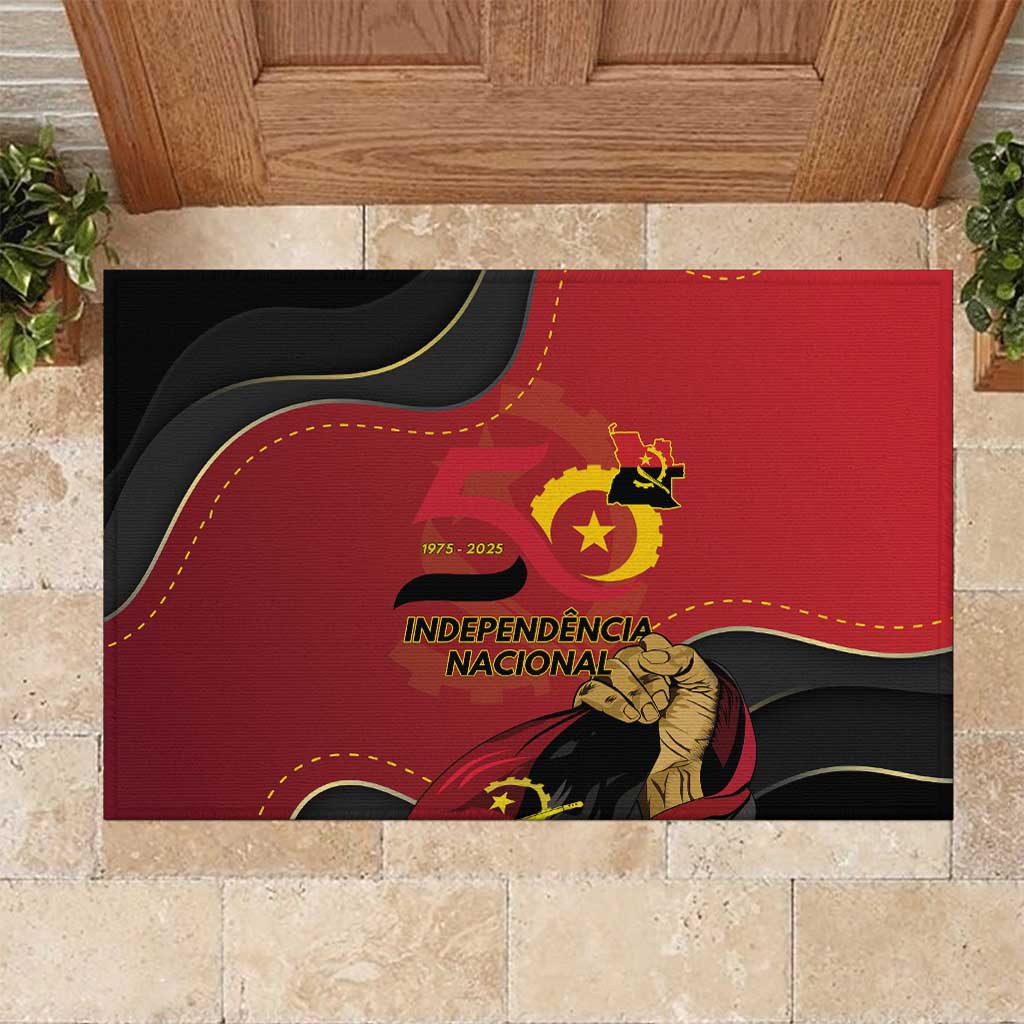 Angola Independence Day Rubber Doormat Virtue Is Stronger When United - Wonder Print Shop