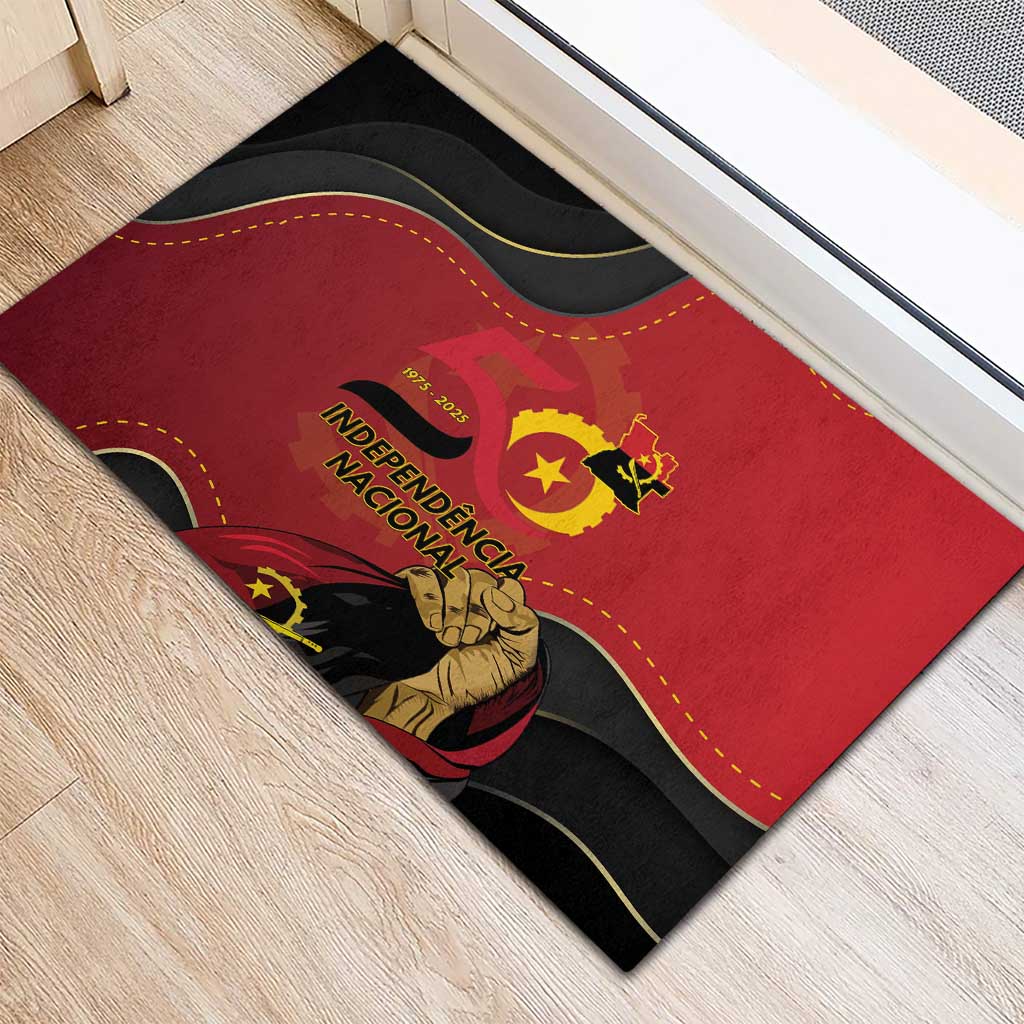 Angola Independence Day Rubber Doormat Virtue Is Stronger When United - Wonder Print Shop