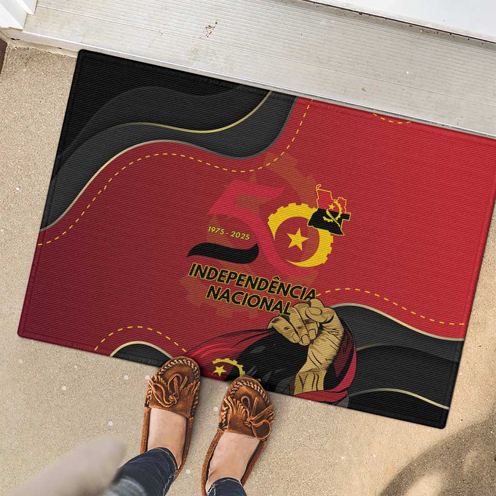 Angola Independence Day Rubber Doormat Virtue Is Stronger When United - Wonder Print Shop