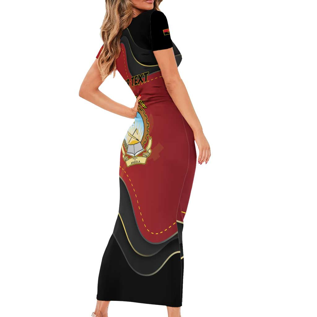 Personalized Angola Independence Day Short Sleeve Bodycon Dress Virtue Is Stronger When United - Wonder Print Shop