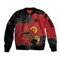 Personalized Angola Independence Day Sleeve Zip Bomber Jacket Virtue Is Stronger When United - Wonder Print Shop