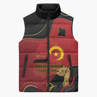 Personalized Angola Independence Day Sleeveless Puffer Jacket Virtue Is Stronger When United - Wonder Print Shop