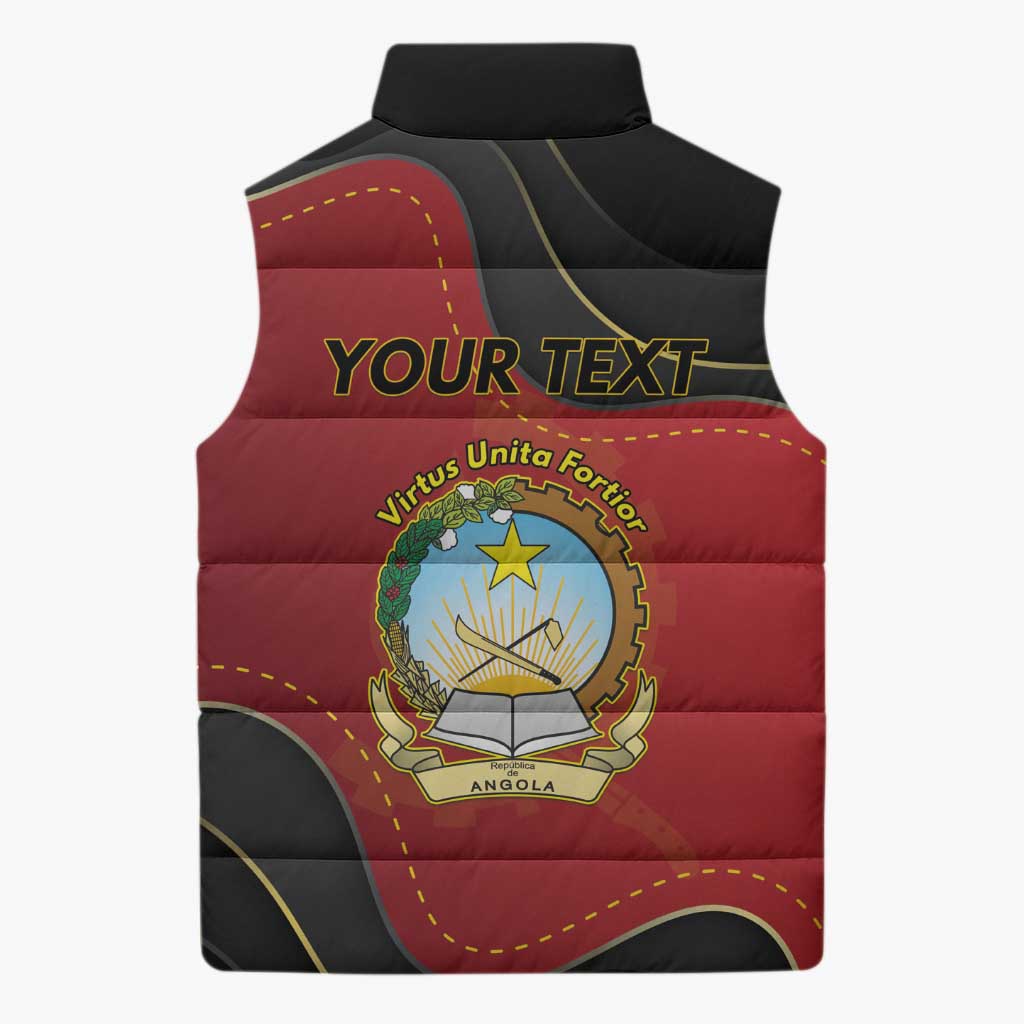 Personalized Angola Independence Day Sleeveless Puffer Jacket Virtue Is Stronger When United - Wonder Print Shop